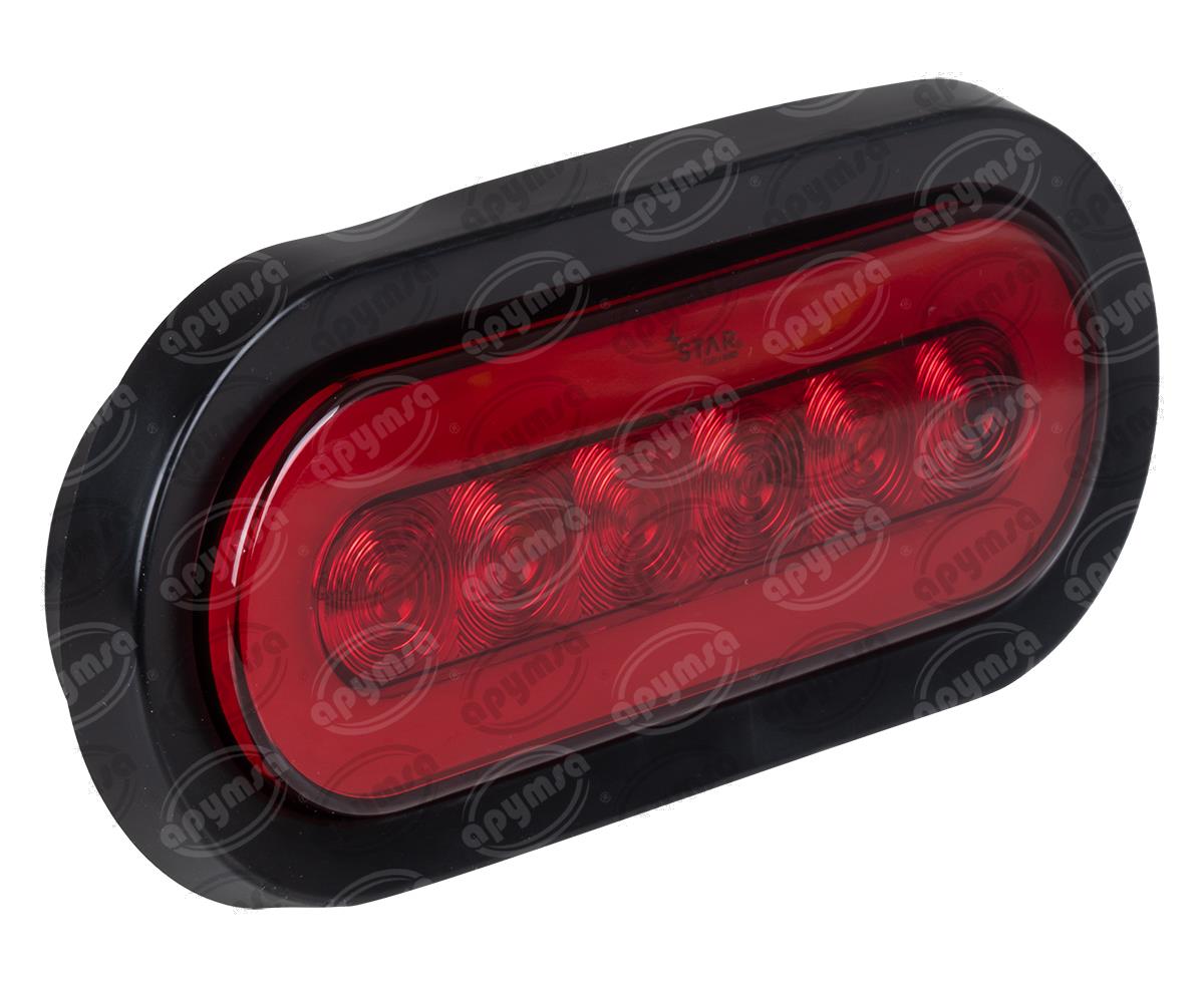 PLAFON LEDS ROJO TRASERO 3.4" 30 LEDS 12-24V OVALADO GEL QBH STAR 1780020 
