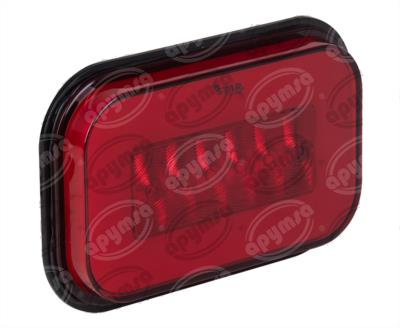 PLAFON LEDS ROJO TRASERO 3.4" 6 LEDS 12-24V CUADRADO GEL QBH STAR 1780024 