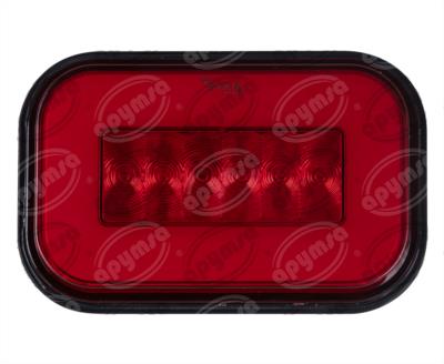 PLAFON LEDS ROJO TRASERO 3.4" 6 LEDS 12-24V CUADRADO GEL QBH STAR 1780024 