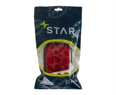 PLAFON LEDS ROJO TRASERO 3.4" 6 LEDS 12-24V CUADRADO GEL QBH STAR 1780024 