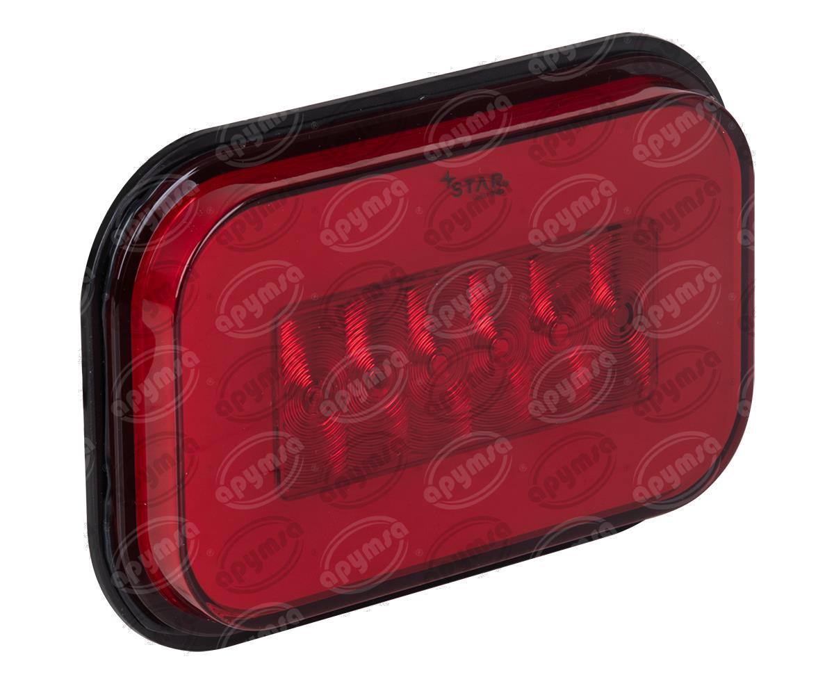 PLAFON LEDS ROJO TRASERO 3.4" 6 LEDS 12-24V CUADRADO GEL QBH STAR 1780024 