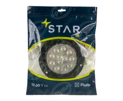 PLAFON LEDS MICA TRANSPARENTE TRASERO 4" 12 LEDS 12-24V 110MM CON CONECTOR QBH STAR 1780026 