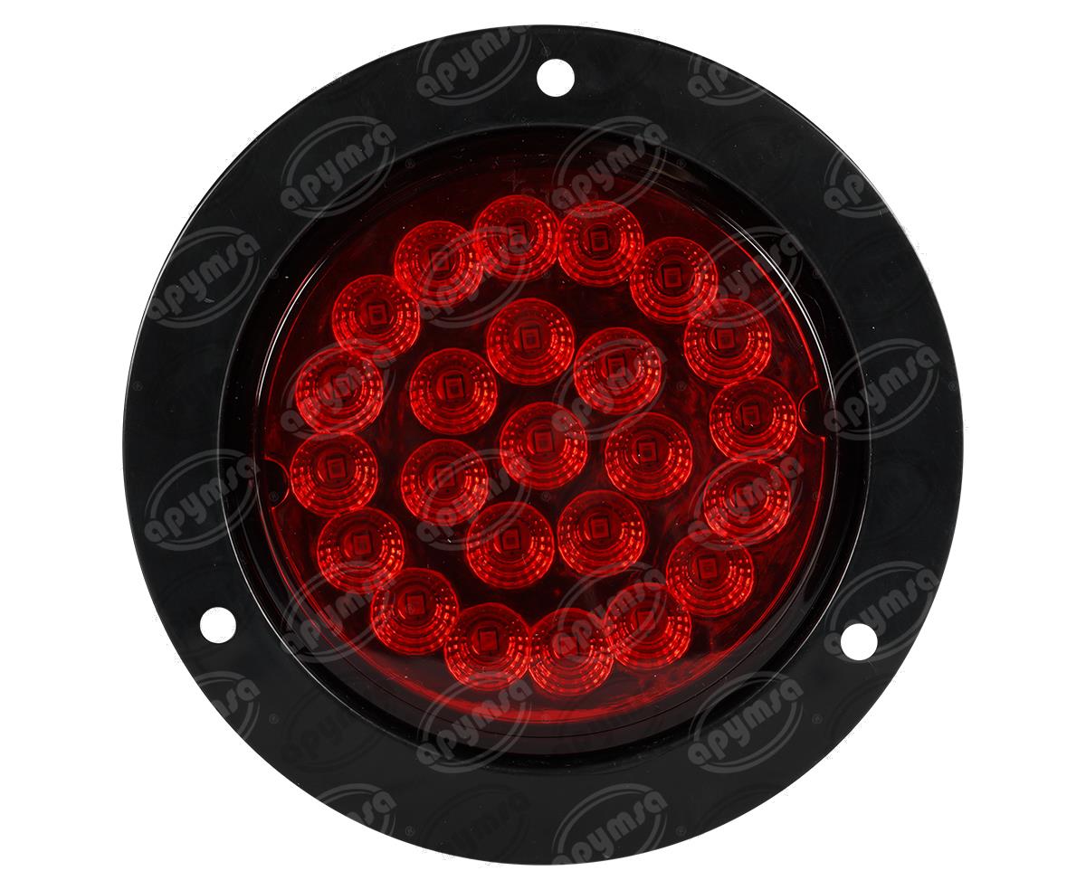 PLAFON LEDS ROJO TRASERO 4" 24 LEDS 10-30V 110MM CON CONECTOR QBH STAR 1780028 