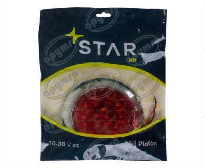 PLAFON LEDS ROJO TRASERO 4" 12 LEDS 10-30V 110MM ATORNILLABLE QBH STAR 1780030 