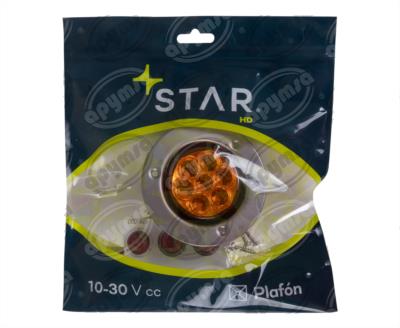PLAFON LEDS AMBAR TRASERO 2" 12 LEDS 10-30V ATORNILLABLE QBH STAR 1780031 
