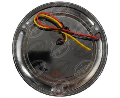 PLAFON LEDS AMBAR TRASERO 4" 12 LEDS 10-30V BISEL CROMADO ATORNILLABLE QBH STAR PL-243CR-08 