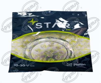 PLAFON LEDS BLANCO TRASERO 4" 12 LEDS 10-30V BISEL CROMADO ATORNILLABLE QBH STAR PL-243CR-16 