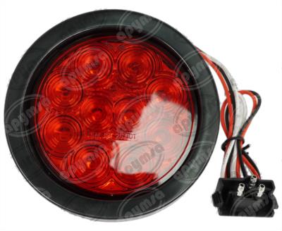 PLAFON LEDS ROJO TRASERO 4" 10 LEDS 10/30V SELLADO UNIVERSAL GIRATORIO QBH STAR 8026 