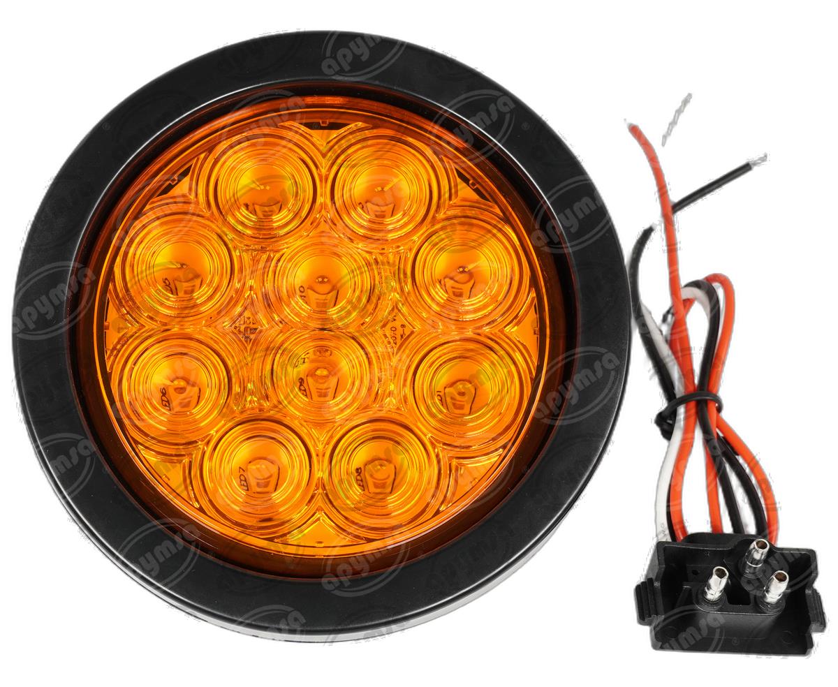 PLAFON LEDS AMBAR TRASERO 4" 10 LEDS 10/30V SELLADO UNIVERSAL QBH STAR 8000 