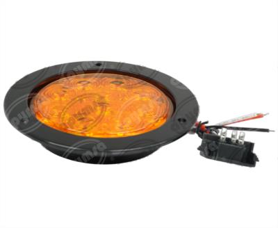 PLAFON LEDS AMBAR TRASERO 4" 10 LEDS 10/30V 1PZ SELLADO UNIVERSAL ATORNILLABLE QBH STAR 8002A 