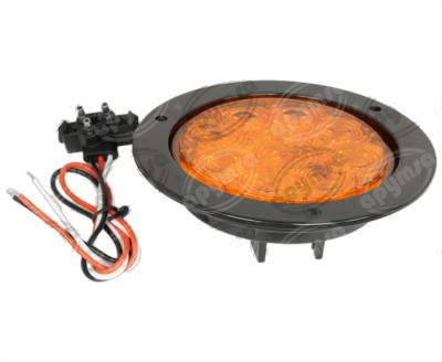 PLAFON LEDS AMBAR TRASERO 4" 10 LEDS 10/30V 1PZ SELLADO UNIVERSAL ATORNILLABLE QBH STAR 8002A 