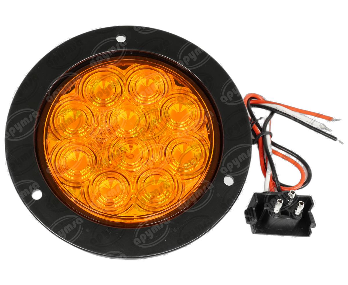PLAFON LEDS AMBAR TRASERO 4" 10 LEDS 10/30V 1PZ SELLADO UNIVERSAL ATORNILLABLE QBH STAR 8002A 