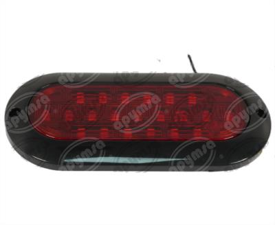 PLAFON LEDS ROJO 7" 21 LEDS 10/30V OVALADO ULTRA PLANO QBH STAR PL-169BN-04-R 