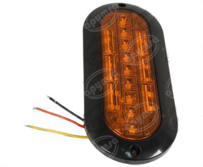 PLAFON LEDS AMBAR 7" 21 LEDS 10/30V OVALADO ULTRA PLANO QBH STAR PL-169BN-04-A 