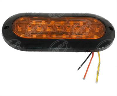 PLAFON LEDS AMBAR 7" 21 LEDS 10/30V OVALADO ULTRA PLANO QBH STAR PL-169BN-04-A 