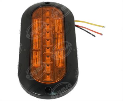 PLAFON LEDS AMBAR 7" 21 LEDS 10/30V OVALADO ULTRA PLANO QBH STAR PL-169BN-04-A 