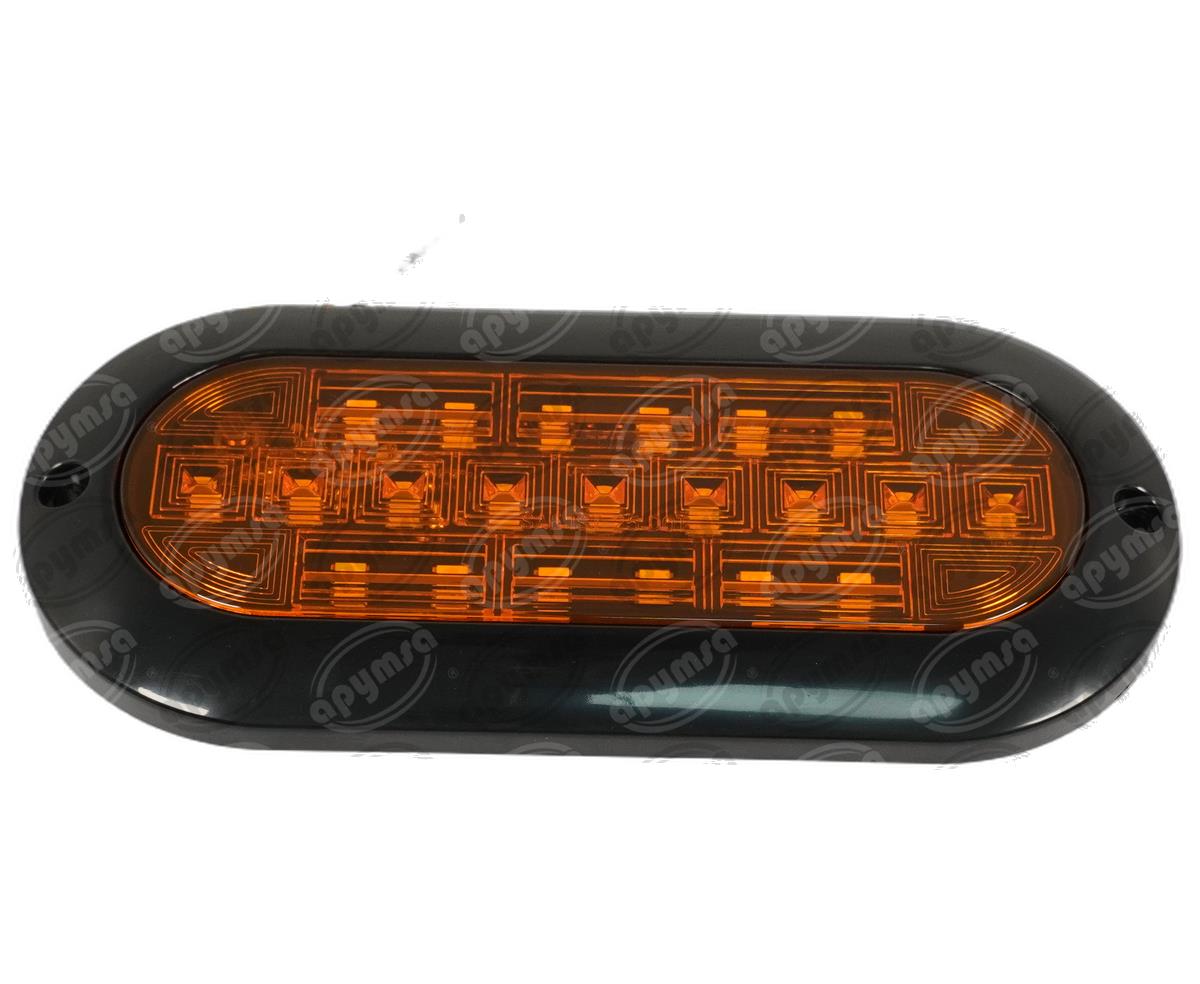 PLAFON LEDS AMBAR 7" 21 LEDS 10/30V OVALADO ULTRA PLANO QBH STAR PL-169BN-04-A 