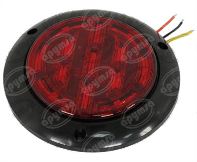 PLAFON LEDS ROJO TRASERO 4" 14 LEDS 10/30V ULTRA PLANO QBH STAR PL-273BN-04-R 