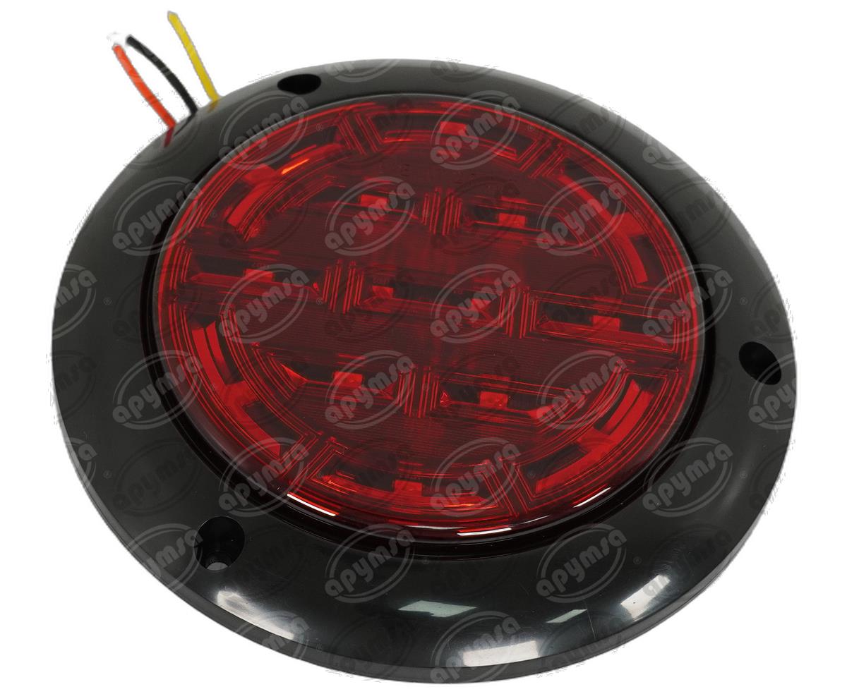 PLAFON LEDS ROJO TRASERO 4" 14 LEDS 10/30V ULTRA PLANO QBH STAR PL-273BN-04-R 