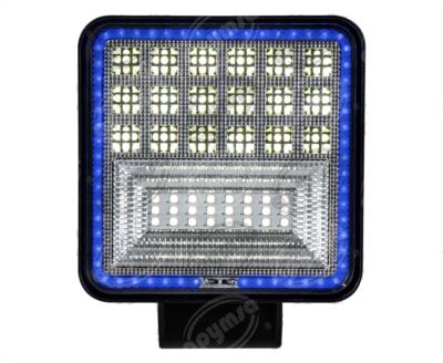 FARO AUXILIAR 9-30V 1PZ 42 LEDS CUADRADO CON LUZ DE DIA AZUL QBH STAR WORK LIGHT 42SMD 