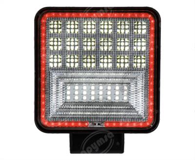 FARO AUXILIAR 9-30V 1PZ 42 LEDS CUADRADO CON LUZ DE DIA ROJA QBH STAR WORK LIGHT 42SMD 