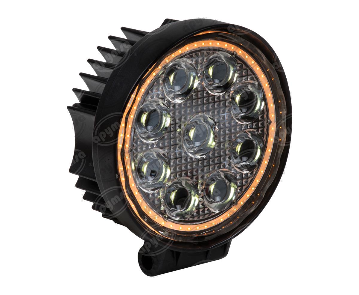 FARO AUXILIAR NEGRO 9V - 32V 27W FARO ANGEL AMBAR QBH STAR 9 ROUND AMBAR 