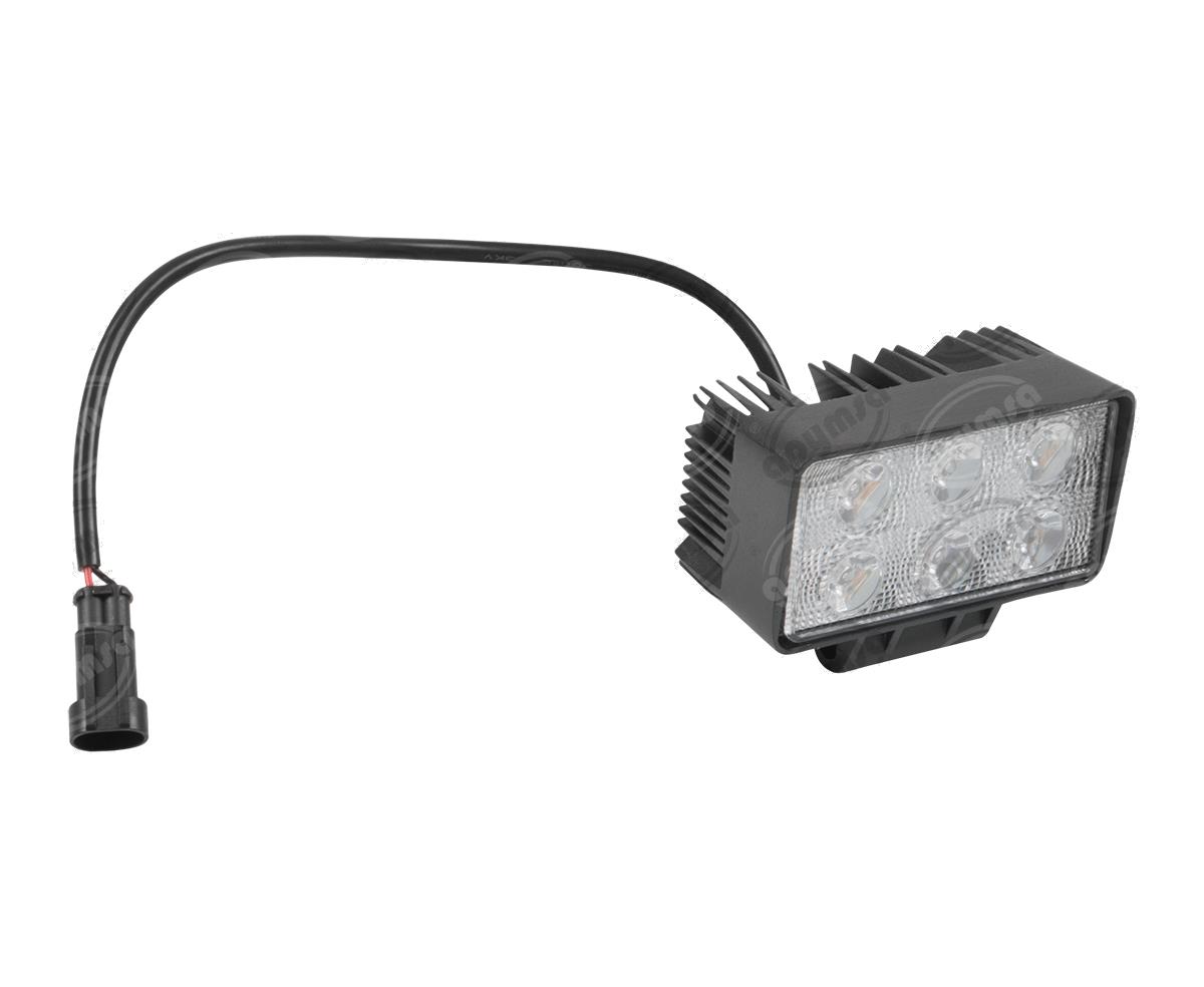 FARO AUXILIAR NEGRO 10V - 30V 18W 1PZ 6 LEDS RECTANGULAR CON CONECTOR IMPORTADO PL5004 