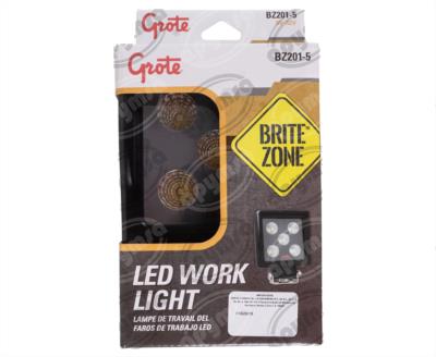 FARO AUXILIAR MICA TRANSPARENTE 9-32V 1PZ 5 LEDS FARO DE TRABAJO CUADRADO LED BRITE ZONE GROTE BZ201-5 
