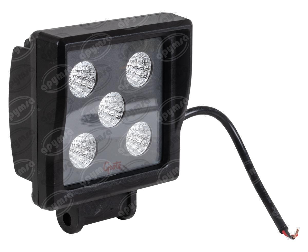 FARO AUXILIAR MICA TRANSPARENTE 9-32V 1PZ 5 LEDS FARO DE TRABAJO CUADRADO LED BRITE ZONE GROTE BZ201-5 