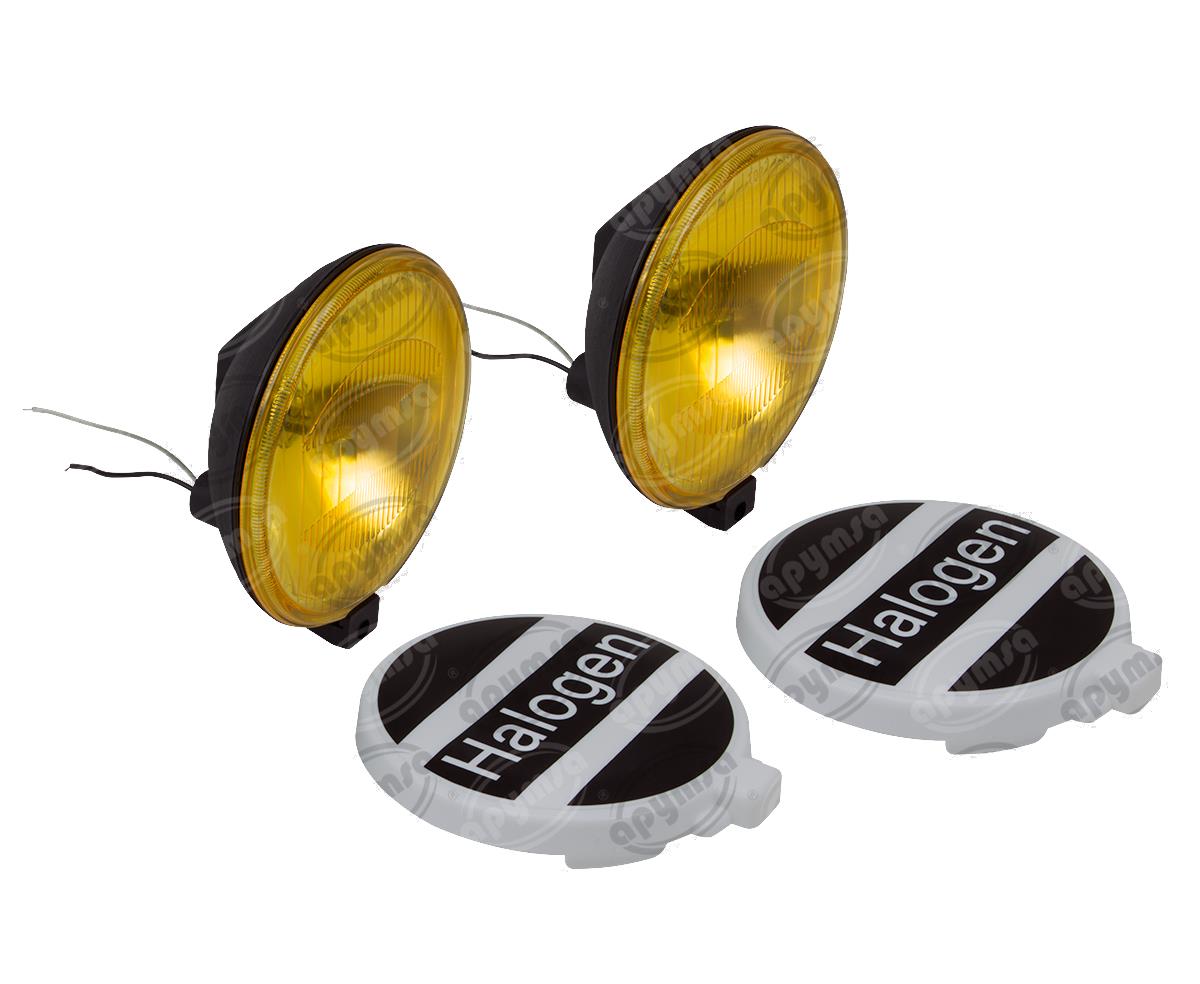 FARO AUXILIAR AMBAR 12V 2PZ DE LUJO TIPO HELLA REDONDO CON TAPA AMBAR IMPORTADO FA-TH 