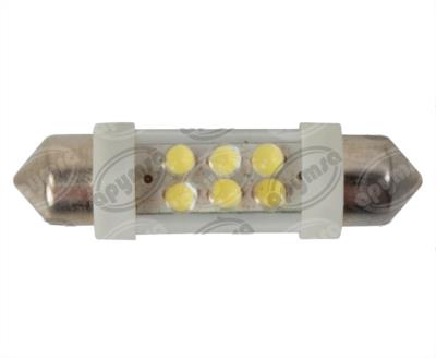 FOCO LEDS FESTOON TIPO FUSIBLES BLANCO 12V 6 LEDS 2PZ QBH STAR 10X39 
