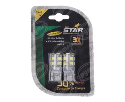 FOCO SMD BLANCO 7443 12V 13 SMD QBH STAR 7443/T20-13SMD 