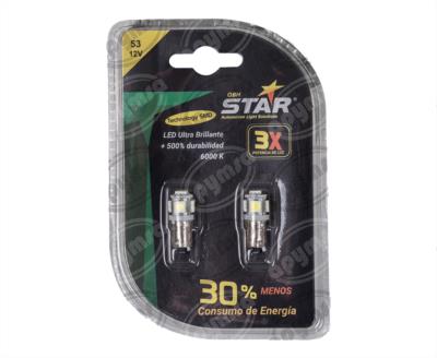 FOCO SMD BLANCO 53 12V 5 SMD QBH STAR BA9S/53-5SMD 