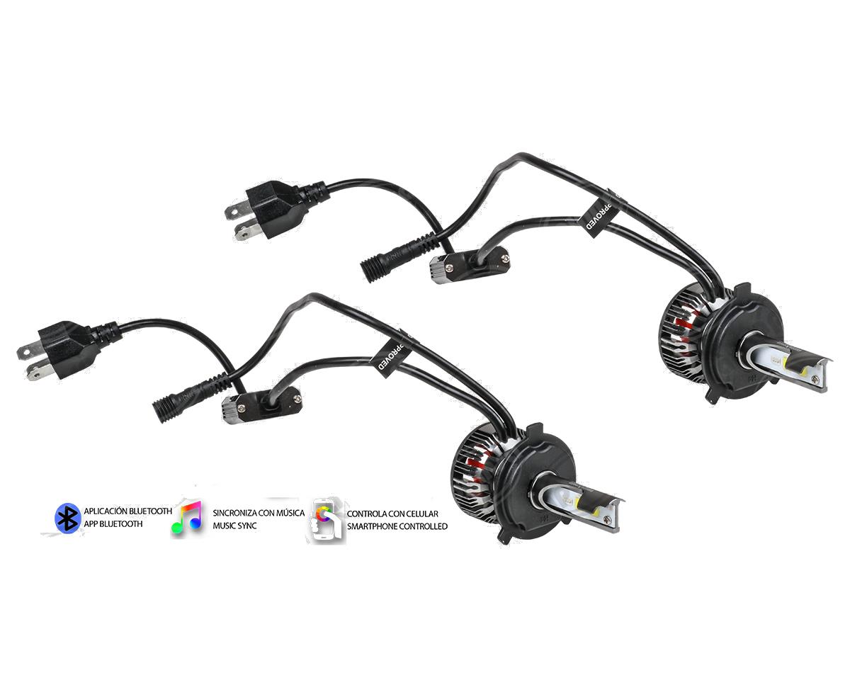 FOCO LED-LITE MODIFICADOR DE COLOR POR BLUETOOTH QBH STAR H4 HI/LO 