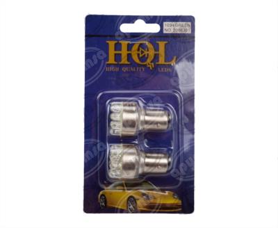 FOCO LEDS 1034 / 1157 VERDE 12V 12 LEDS 21-5W 2PZ HQL 1034 V 