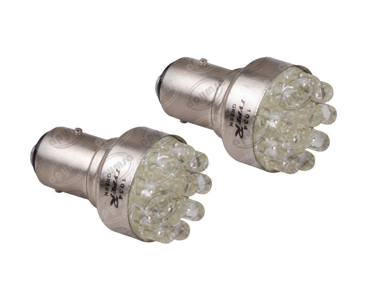 FOCO LEDS 1034 / 1157 VERDE 12V 12 LEDS 21-5W 2PZ HQL 1034 V 