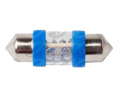 FOCO LEDS FESTOON TIPO FUSIBLES AZUL 12V - 24V X PIEZA 3 LEDS 2PZ NACIONAL 10X31 