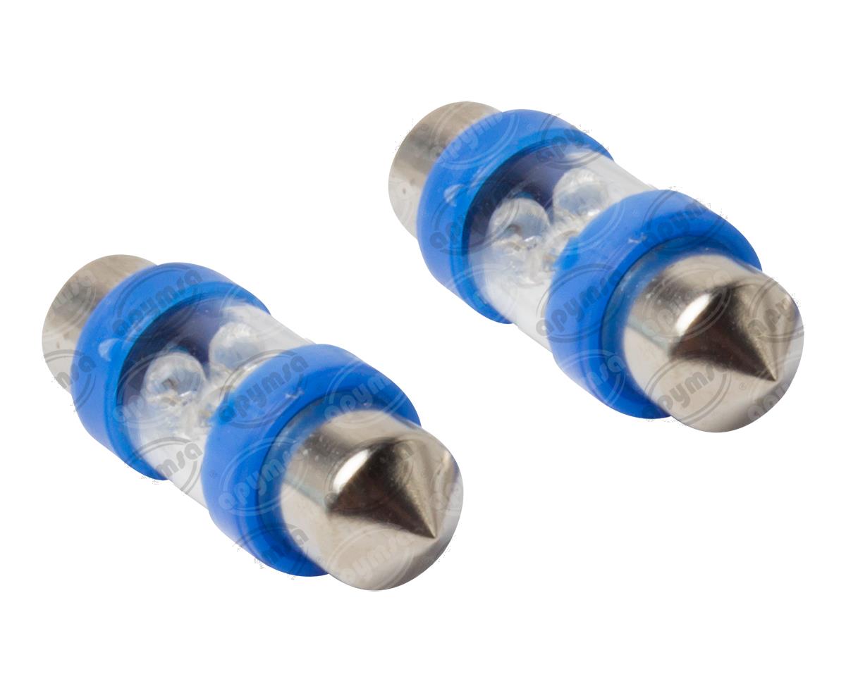 FOCO LEDS FESTOON TIPO FUSIBLES AZUL 12V 24V X PIEZA 4 LEDS 2PZ ...