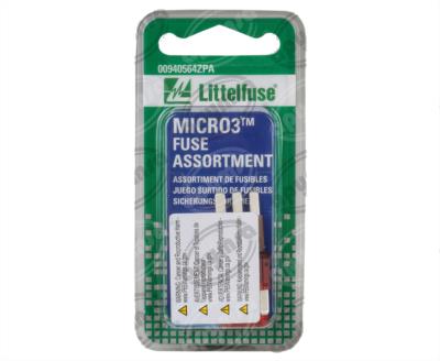 FUSIBLE MODERNO MICRO3 5 PIEZAS VARIOS AMPS LITTELFUSE 00940564ZPA 