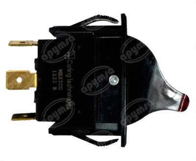 INTERRUPTOR TECLA TIPO CHUPON CON LUZ ROJO KENWORTH CARLING DS-279 