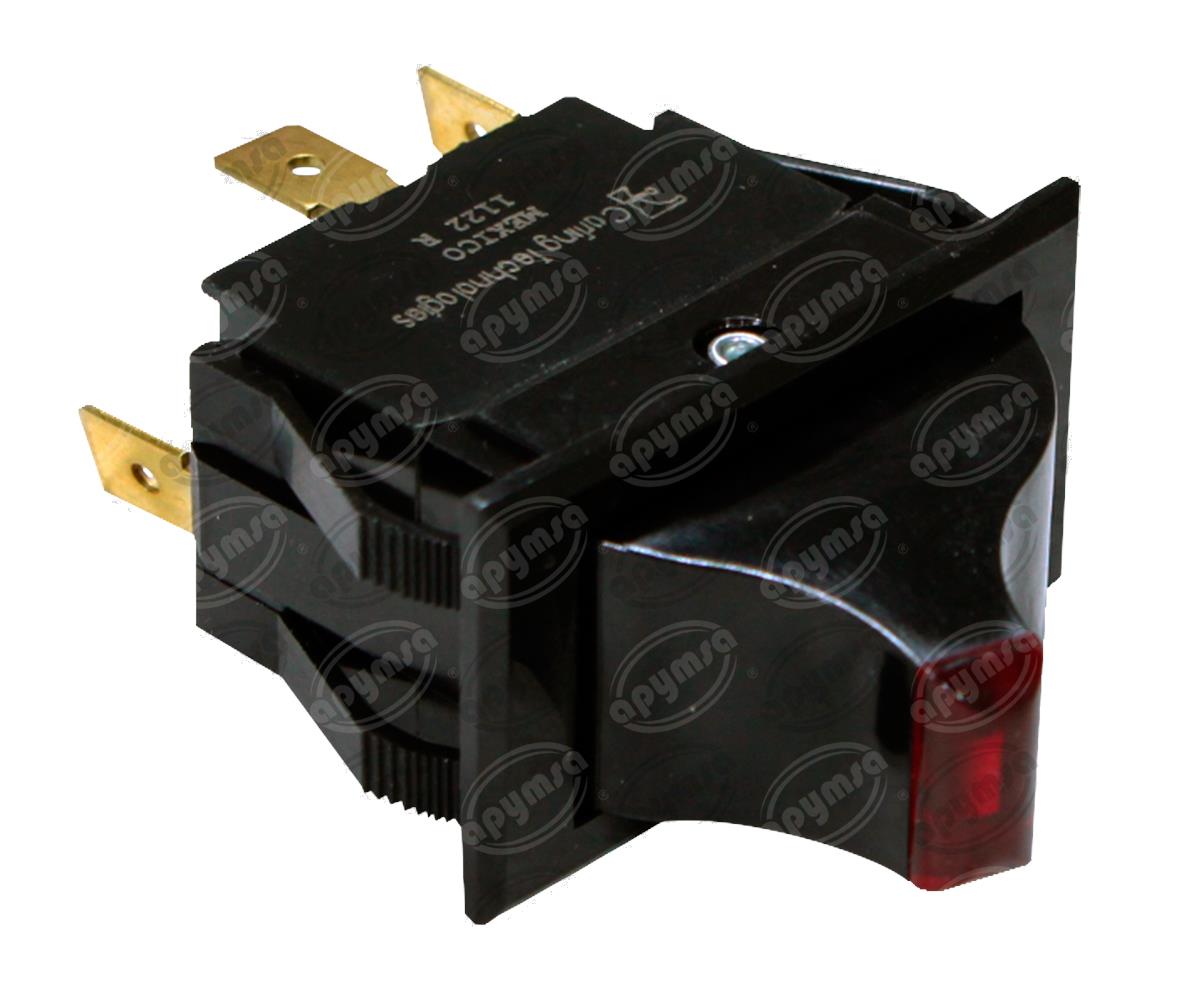 INTERRUPTOR TECLA TIPO CHUPON CON LUZ ROJO KENWORTH CARLING DS-279 