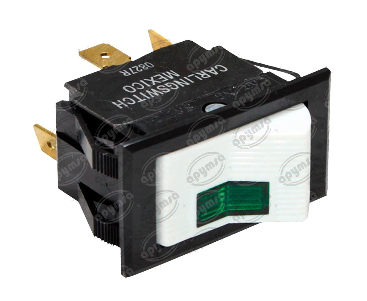 INTERRUPTOR TECLA CON LUZ VERDE KENWORTH CARLING LTILA51-1L-WH-GN-NBL-12V 