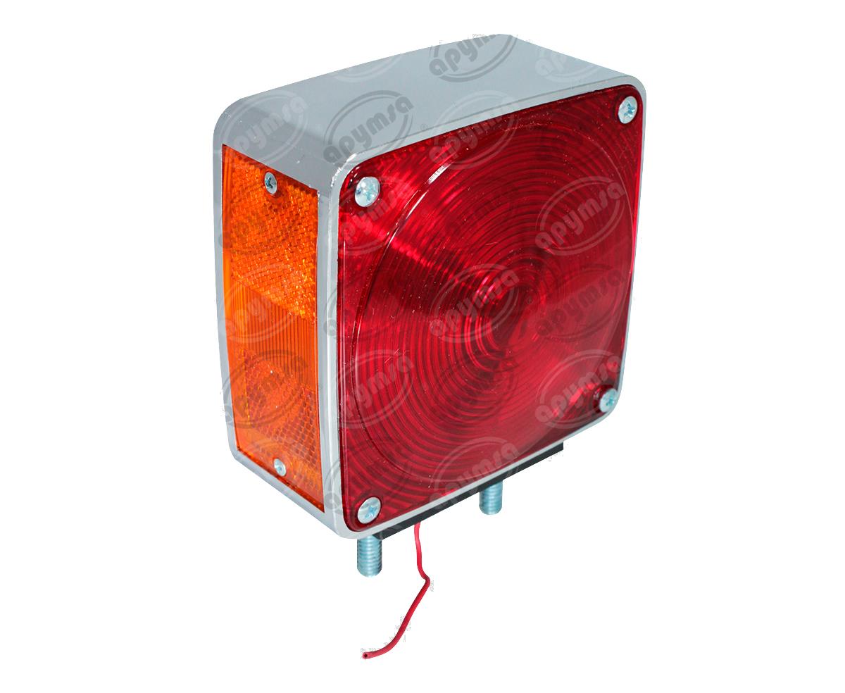 LUZ DIRECCIONAL BICOLOR 12V CROMADA CUADRADA BASE 2 TORNILLOS TIPO HELLA PLASTICOS RECORD 992-2 