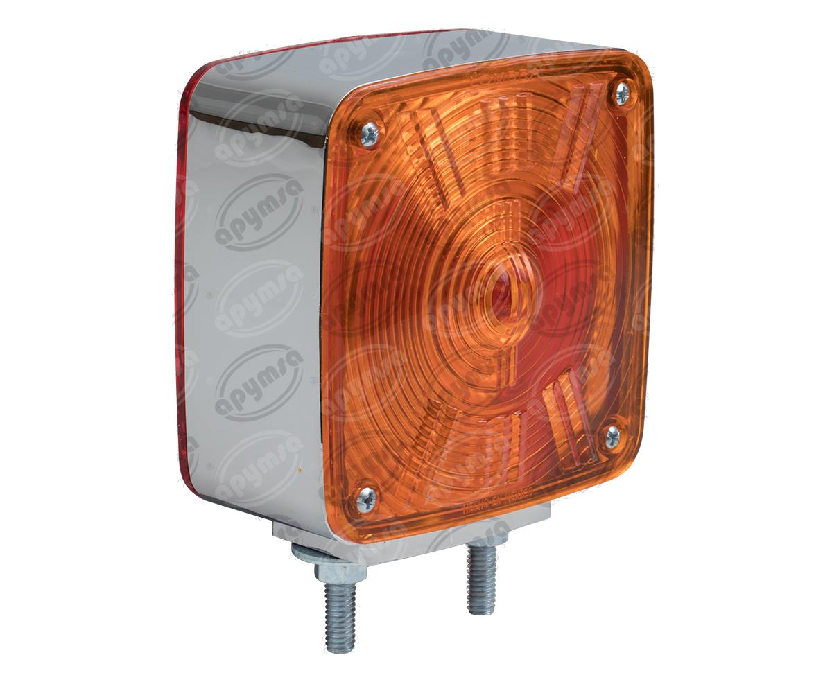 LUZ DIRECCIONAL BICOLOR 12V CROMADA CUADRADA BASE 2 TORNILLOS LOMBRA 636 
