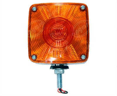 LUZ DIRECCIONAL BICOLOR 12V CROMADA AMBAR ROJA CUADRADA TIPO HELLA PLASTICOS RECORD 992-1 