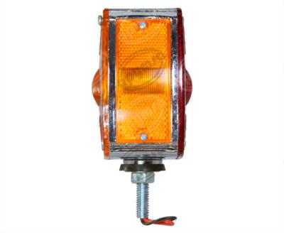 LUZ DIRECCIONAL BICOLOR 12V CROMADA AMBAR ROJA CUADRADA TIPO HELLA PLASTICOS RECORD 992-1 