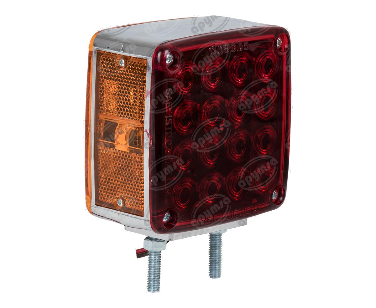 LUZ DIRECCIONAL IZQUIERDA 12V - 24V 34 LEDS CUADRADA UNIVERSAL AMBAR ROJA 2 TORNILLOS TRAKTOLAMP 8022CML 