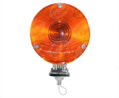 LUZ DIRECCIONAL BICOLOR 12V CROMADA REDONDA MICA AMBAR ROJA 3 TORNILLOS PLASTICOS RECORD 911 