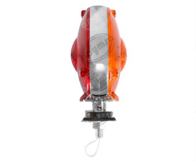 LUZ DIRECCIONAL BICOLOR 12V CROMADA REDONDA MICA AMBAR ROJA 3 TORNILLOS PLASTICOS RECORD 911 