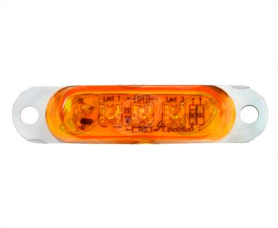 LUZ POSICION MICA AMBAR 24V 3 LEDS MINI TIPO TRIANGULO PLASTICOS RECORD 1025-24V 